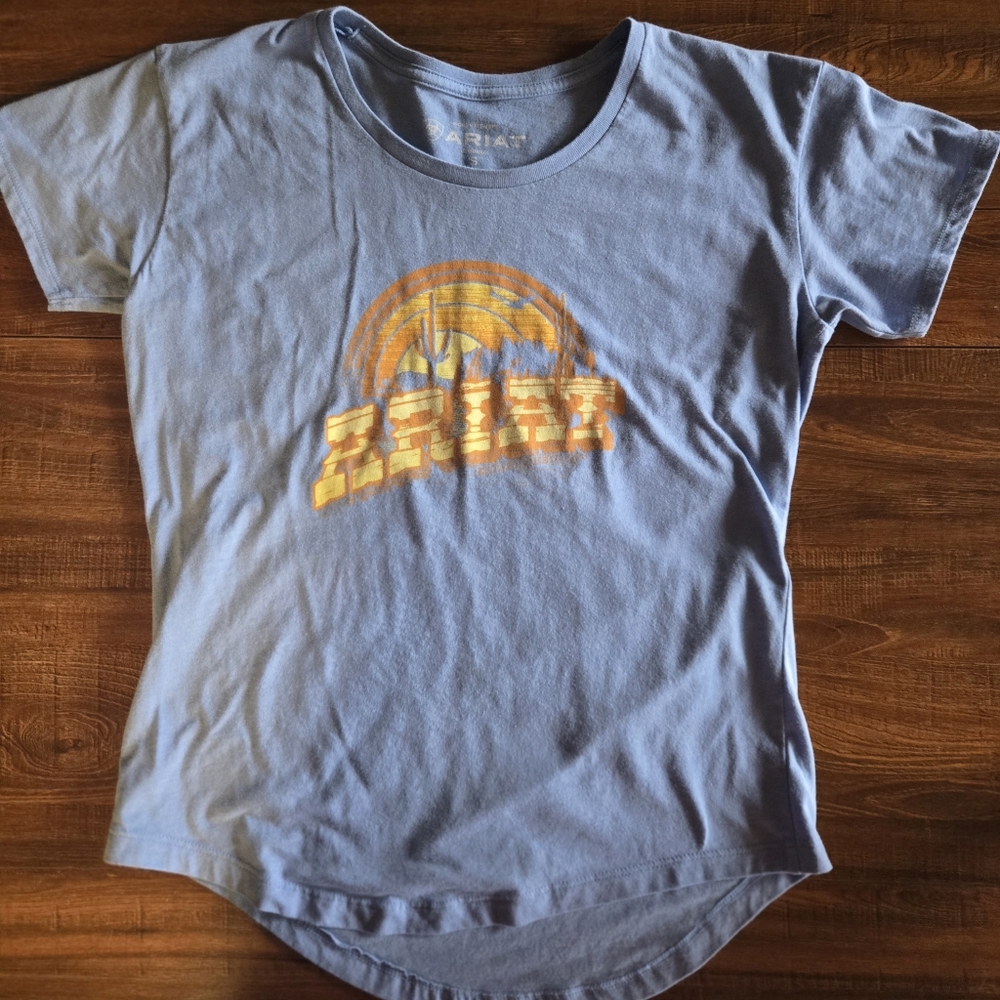 Ariat Women's Blue Graphic T-Shirt/Desert Cactus Size Small